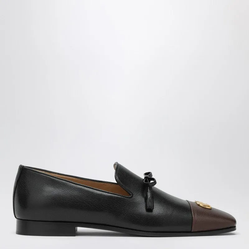 Babouchoes V Logo Loafers In Leather sold by Wanan Luxury