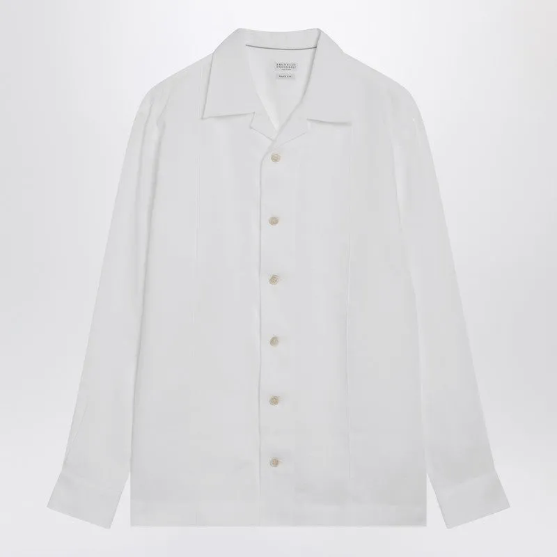 White Linen East Fit Shirt sold by Wanan Luxury