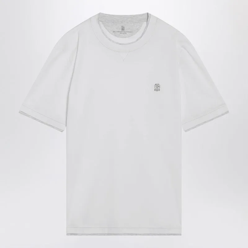 White T-Shirt With Faux Layering Effect sold by Wanan Luxury