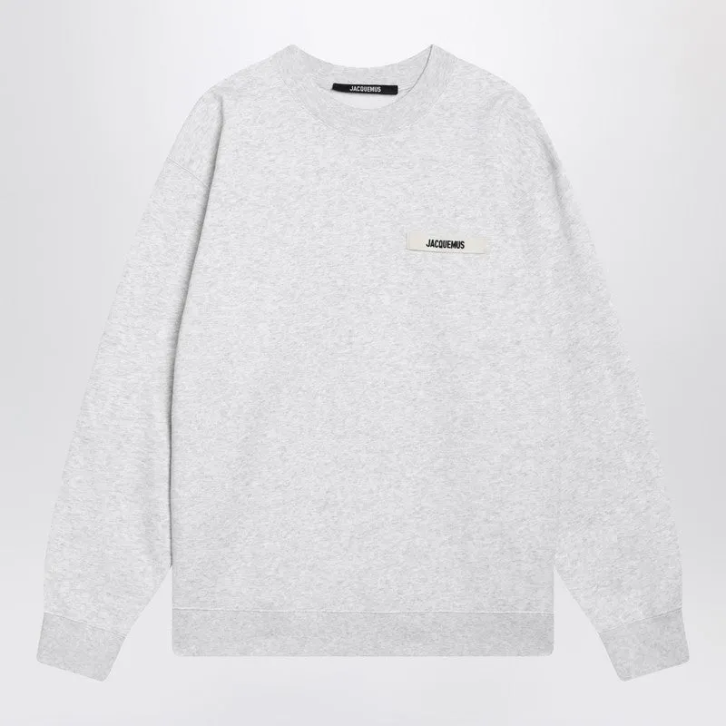 Light Grey Sweatshirt With Gros Grain Logo sold by Wanan Luxury