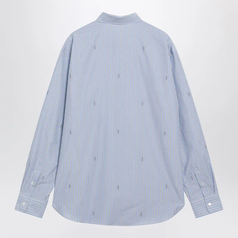 Light Blue Striped Cotton Poplin Shirt sold by Wanan Luxury product image thumbnail 2