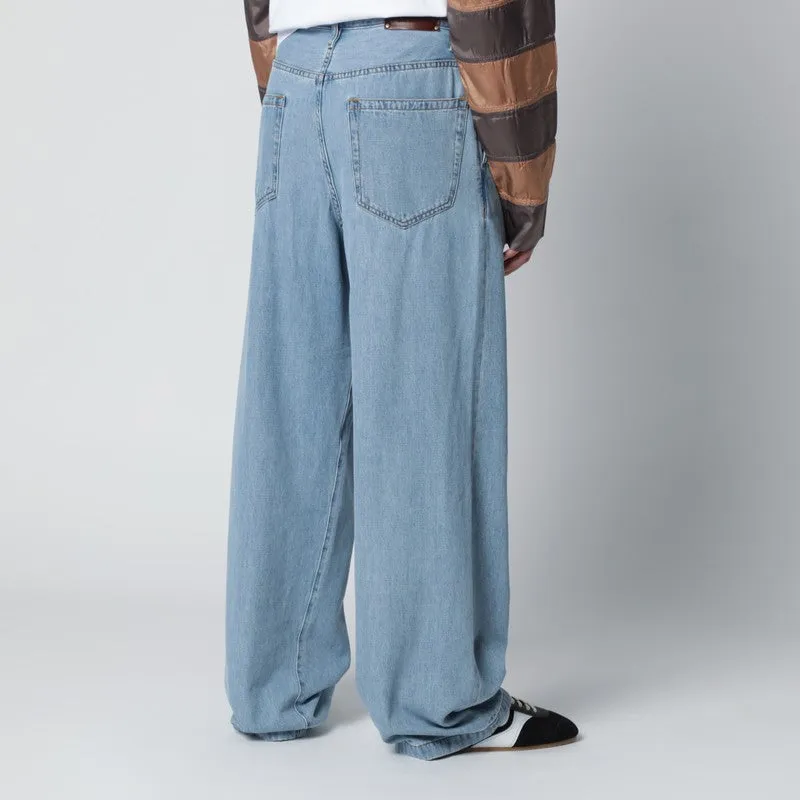 Light Blue Wide-Leg Jeans With Pleats sold by Wanan Luxury product image thumbnail 2