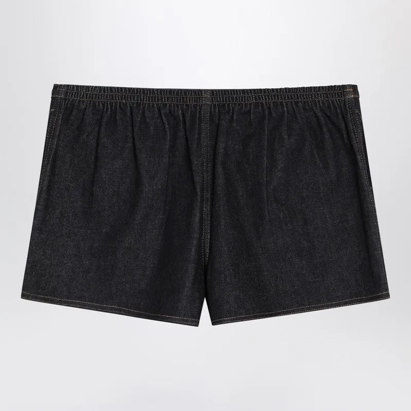 Navy Blue Denim Shorts sold by Wanan Luxury product image thumbnail 2