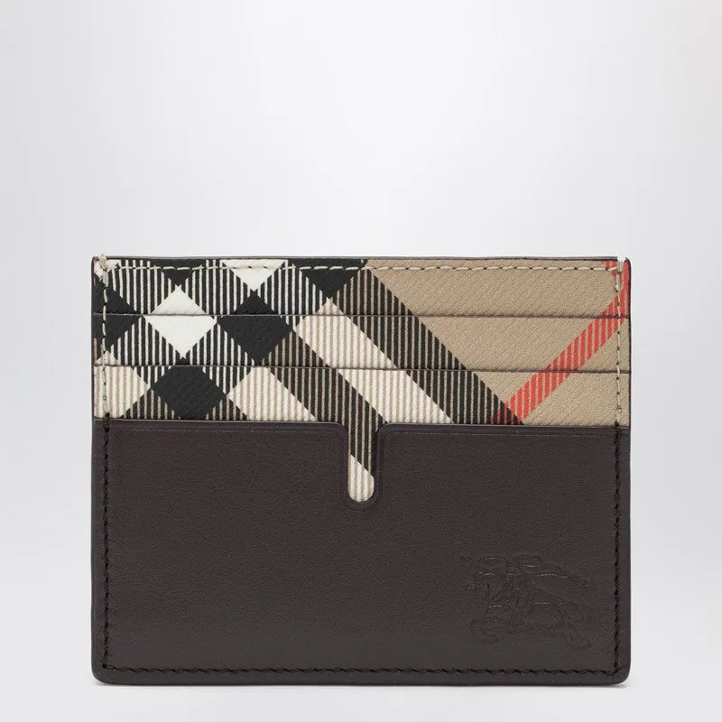 Pop Card Holder In Beige With Check Pattern sold by Wanan Luxury