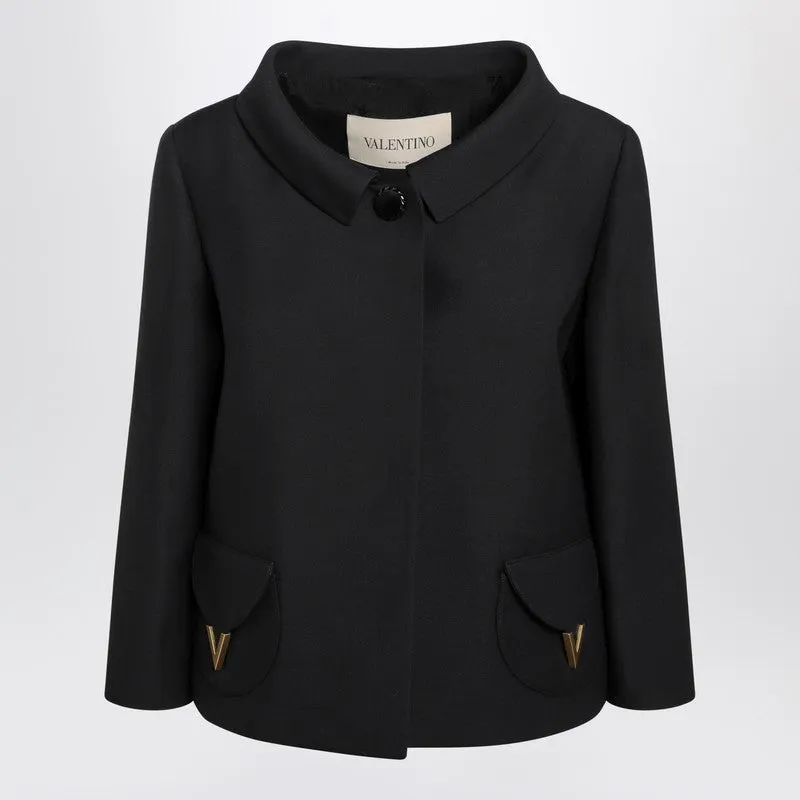 Black Wool-Silk Jacket sold by Wanan Luxury