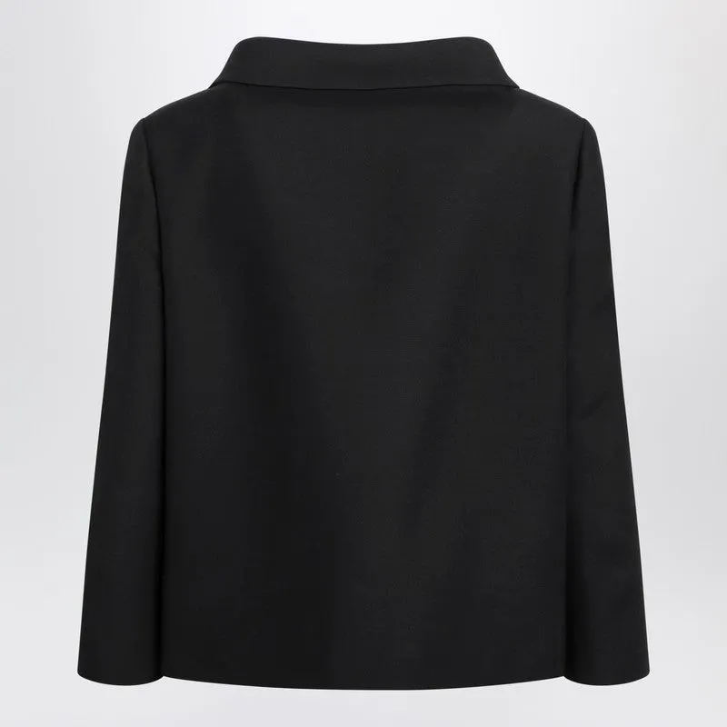 Black Wool-Silk Jacket sold by Wanan Luxury product image thumbnail 2