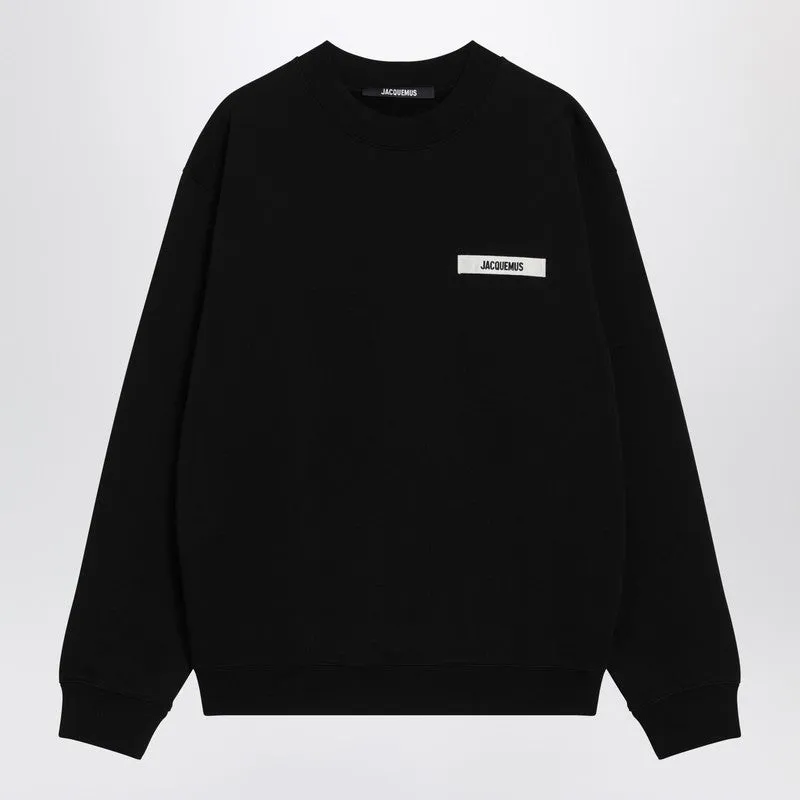 Black Sweatshirt With Gros Grain Logo sold by Wanan Luxury