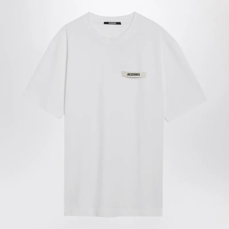 White T-Shirt With Gros Grain Logo sold by Wanan Luxury