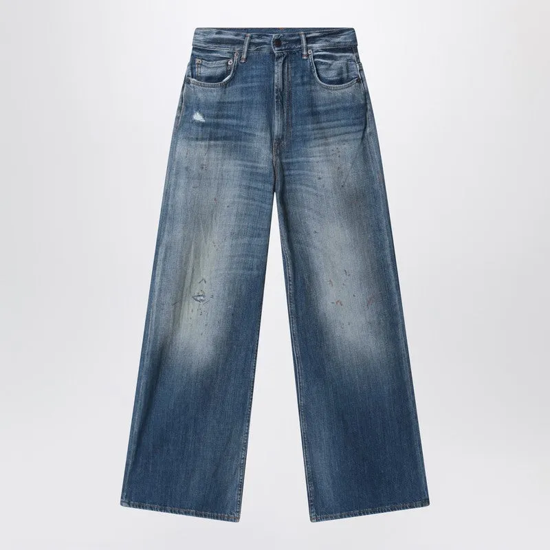 Blue Jeans With A Faded Effect And Splashes sold by Wanan Luxury