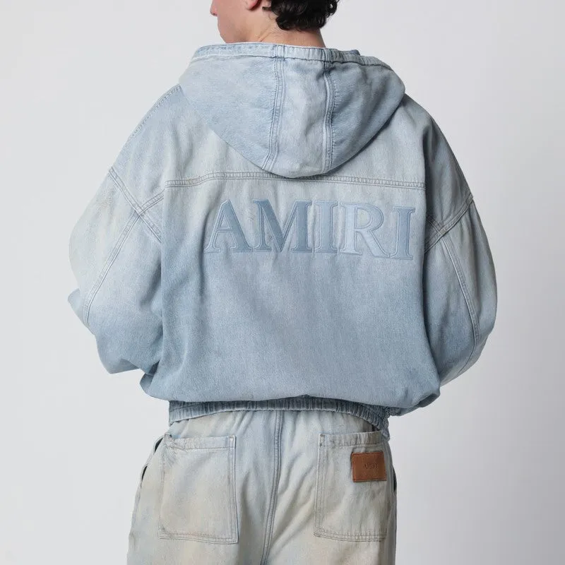 Light Blue Washed Denim Bomber Jacket sold by Wanan Luxury product image thumbnail 2