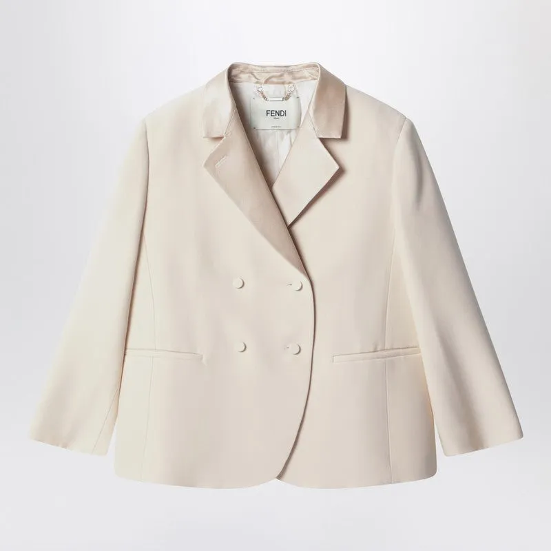 Ivory Single-Brested Jacket sold by Wanan Luxury