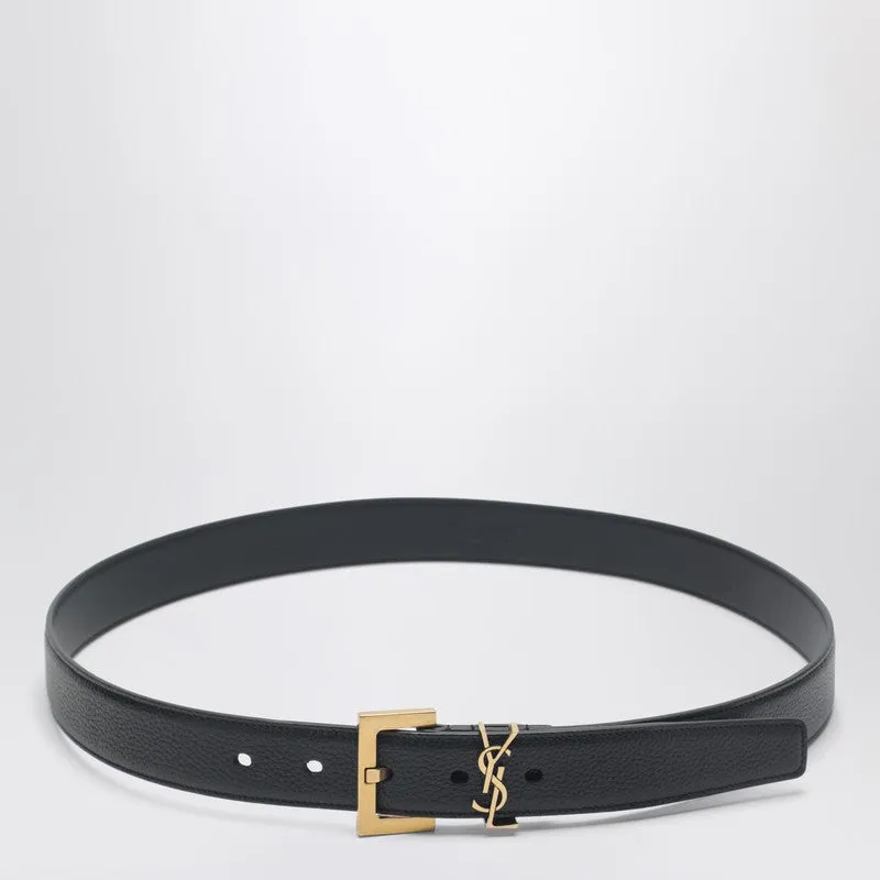 Black Cassandre Leather Belt sold by Wanan Luxury