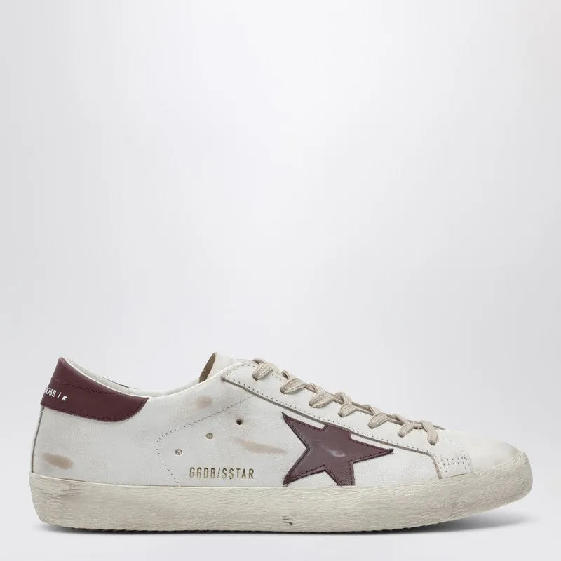 Super-Star Sneaker White/Burgundy Vintage Effect sold by Wanan Luxury