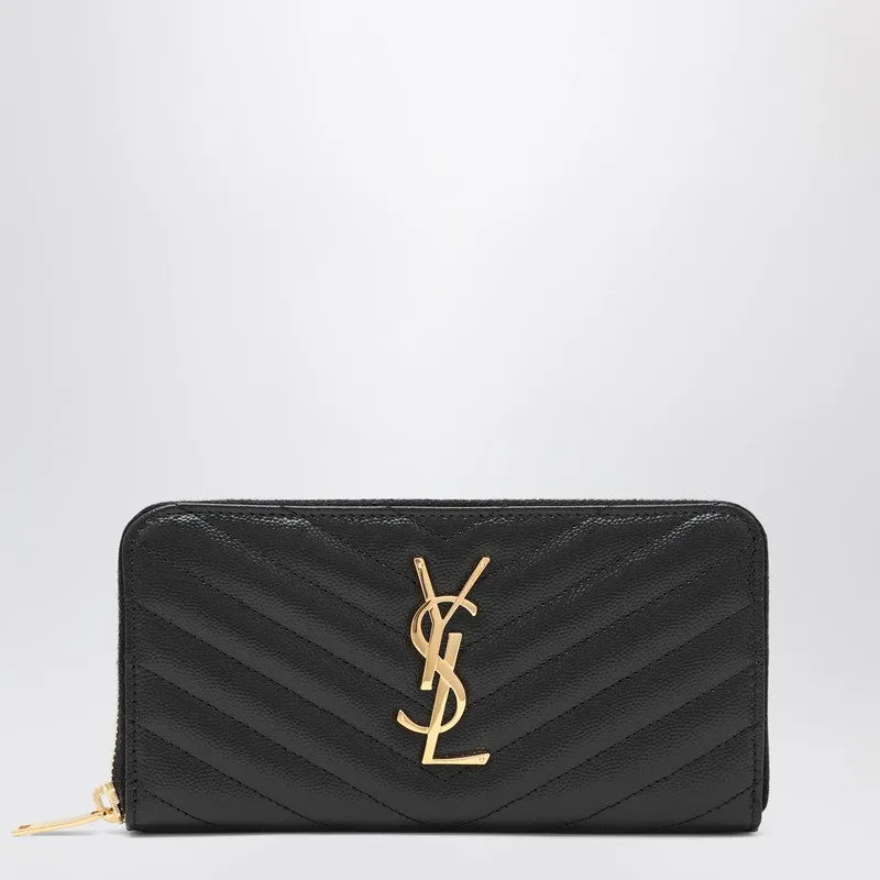 Black Cassandre Matelassé Wallet sold by Wanan Luxury