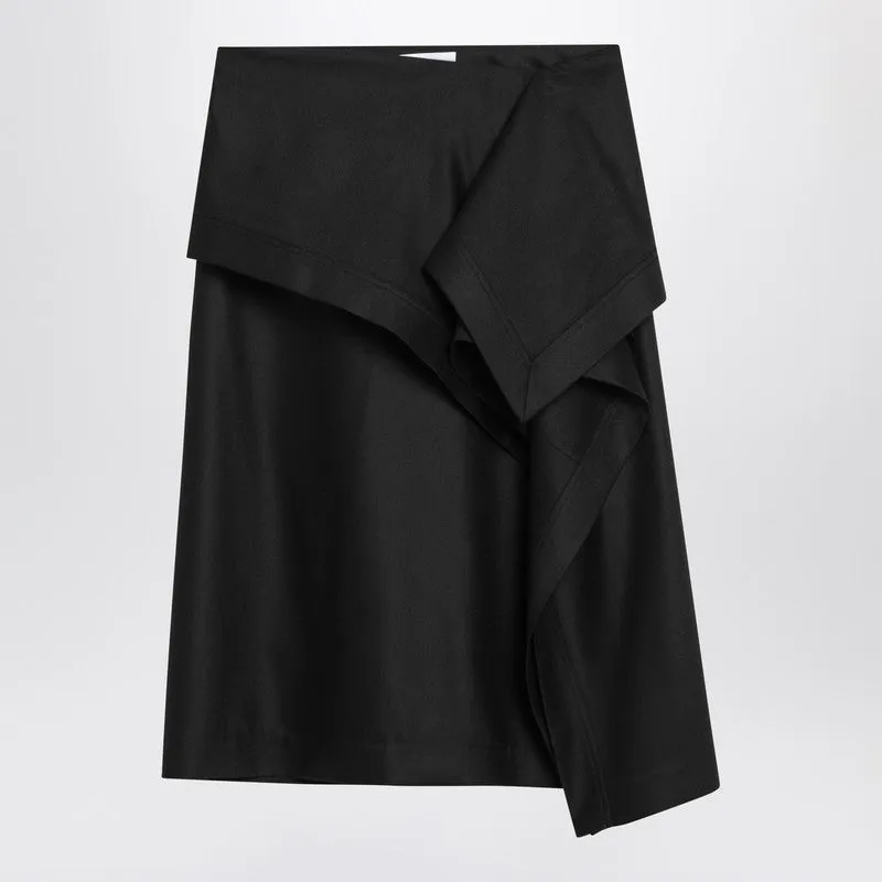Asymmetric Black Skirt With Basque sold by Wanan Luxury