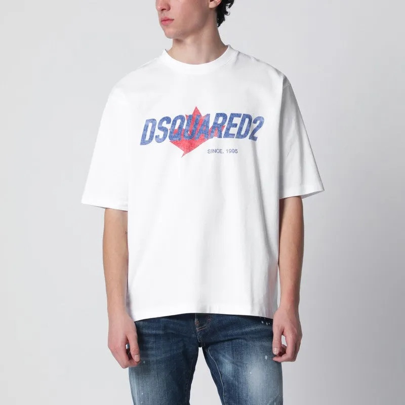 White Loose-Fit T-Shirt With Logo Print sold by Wanan Luxury