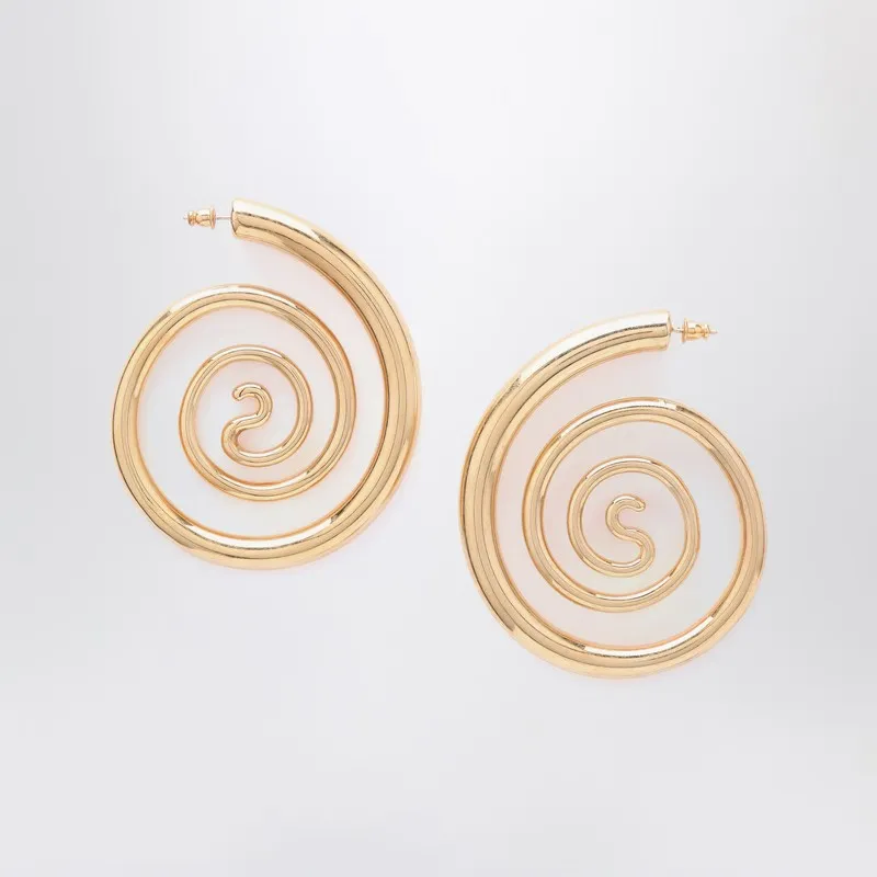 Spiral Serpent Hoops Gold Earrings made by Panconesi