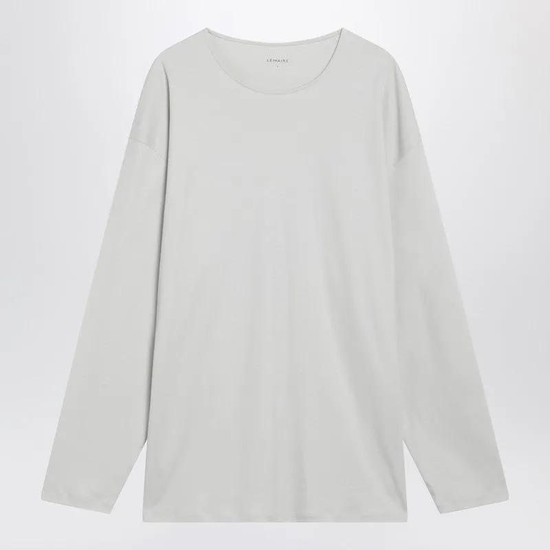 Chalk-Colored Cotton And Silk Interlock T-Shirt sold by Wanan Luxury