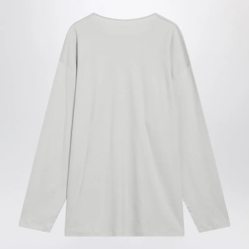 Chalk-Colored Cotton And Silk Interlock T-Shirt sold by Wanan Luxury product image thumbnail 2