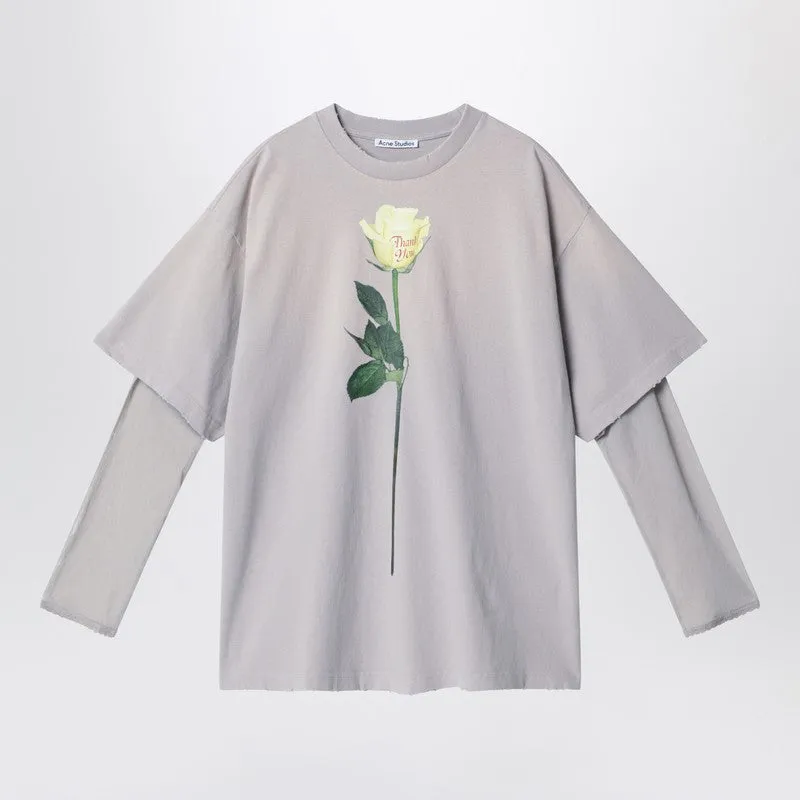 Light Grey Layered Structure T-Shirt made by Acne Studios