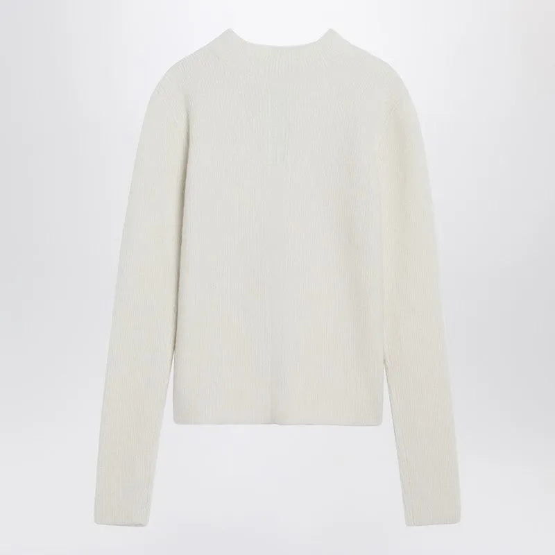White Ribbed Alpaca Blend Sweater sold by Wanan Luxury product image thumbnail 2