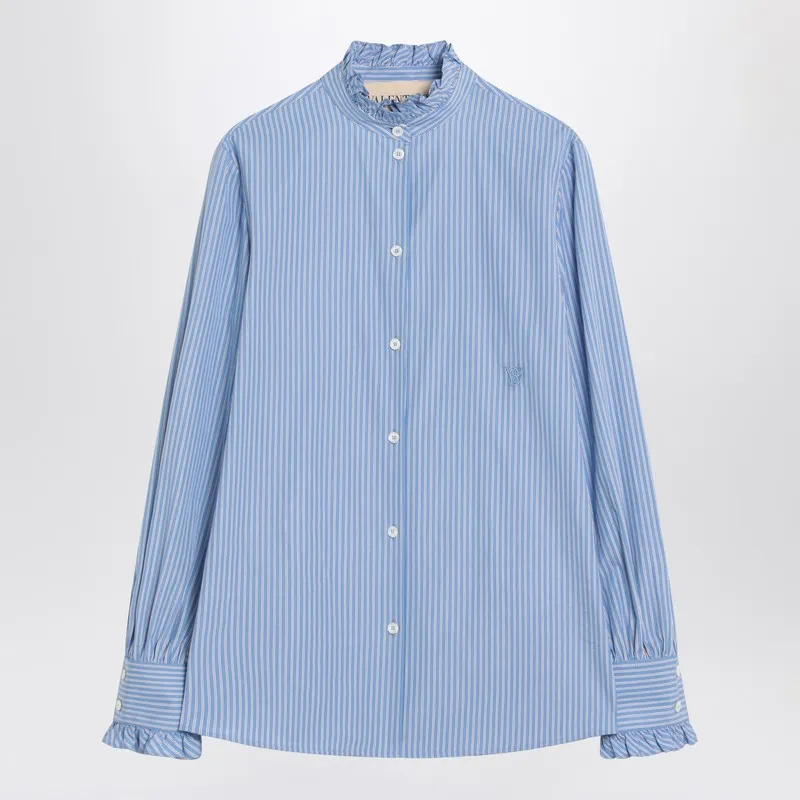 Light Blue Striped Shirt In Cotton sold by Wanan Luxury