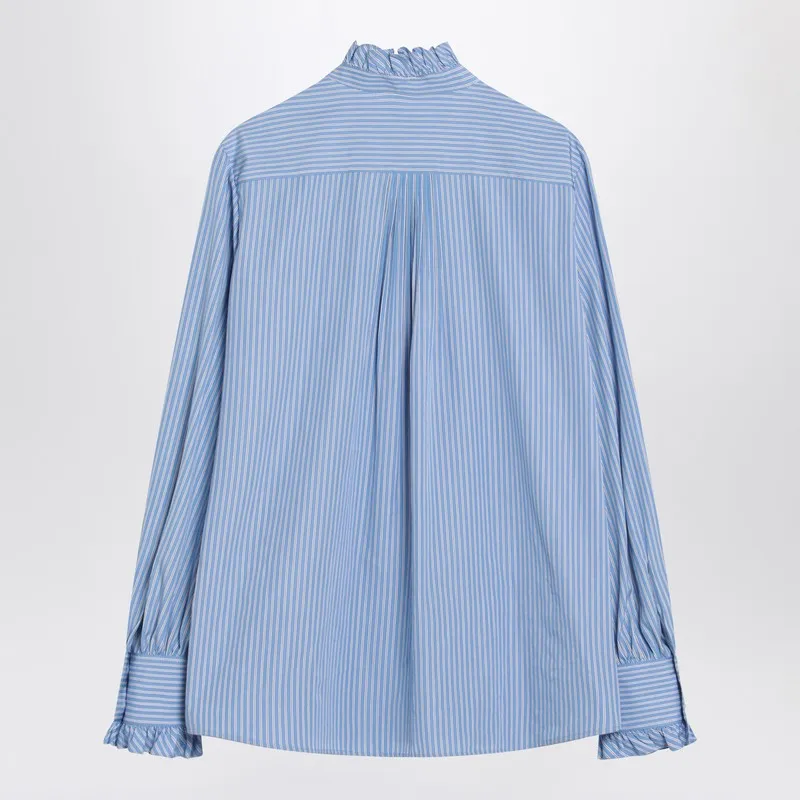 Light Blue Striped Shirt In Cotton sold by Wanan Luxury product image thumbnail 2