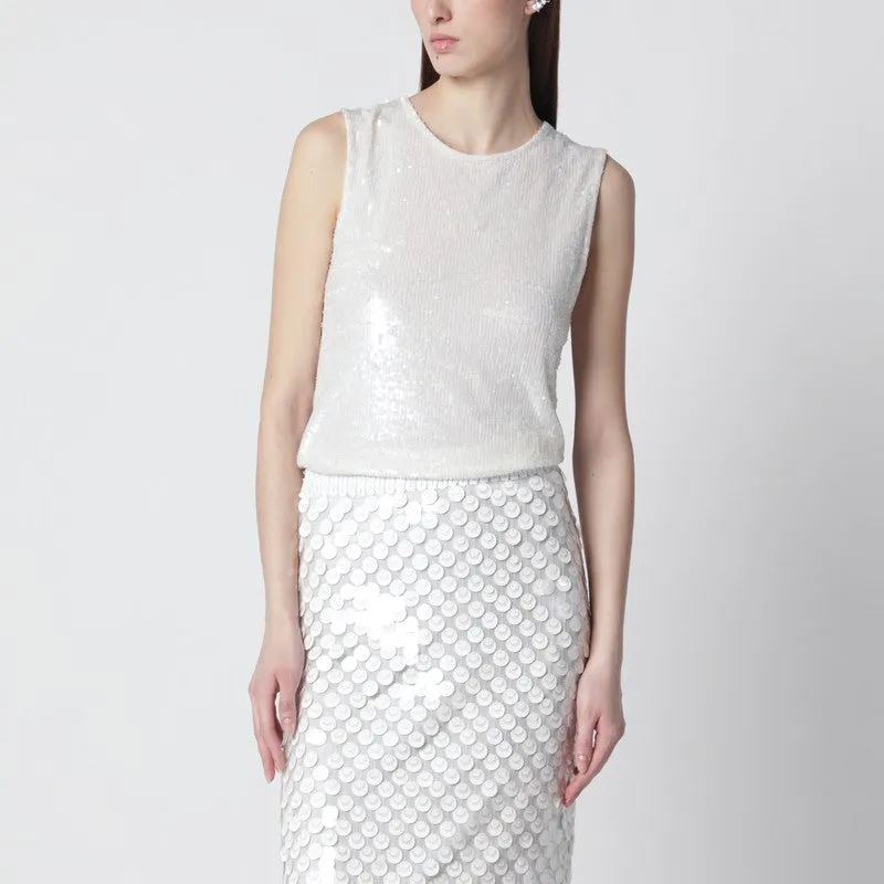 White Sequin Top sold by Wanan Luxury