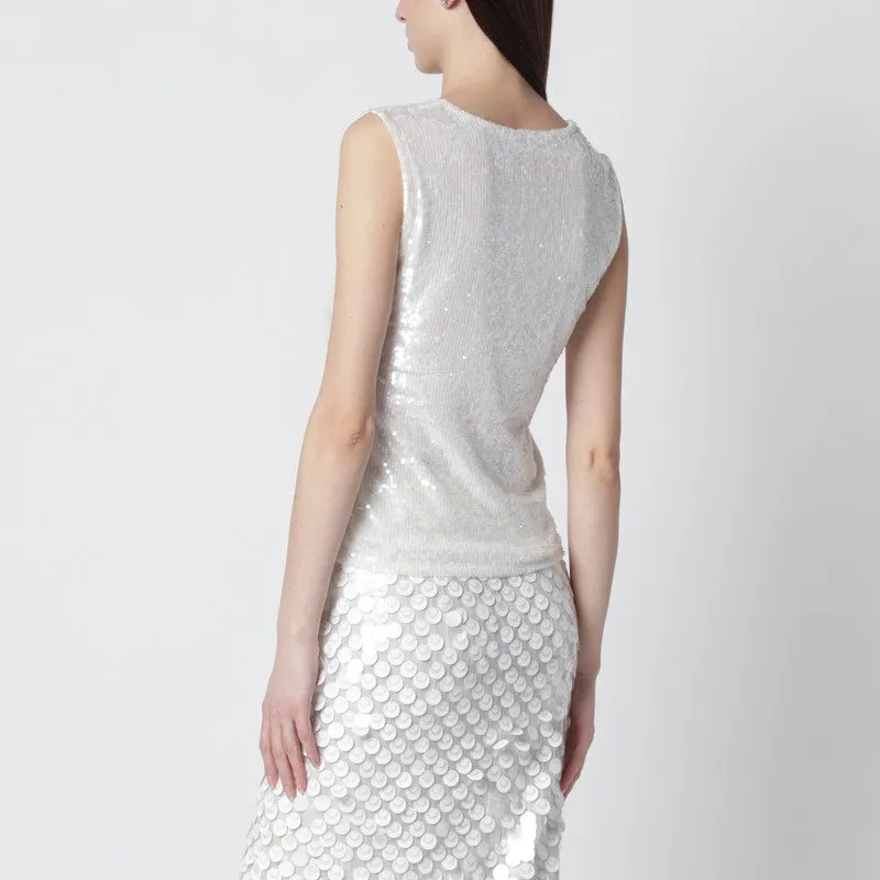 White Sequin Top sold by Wanan Luxury product image thumbnail 2