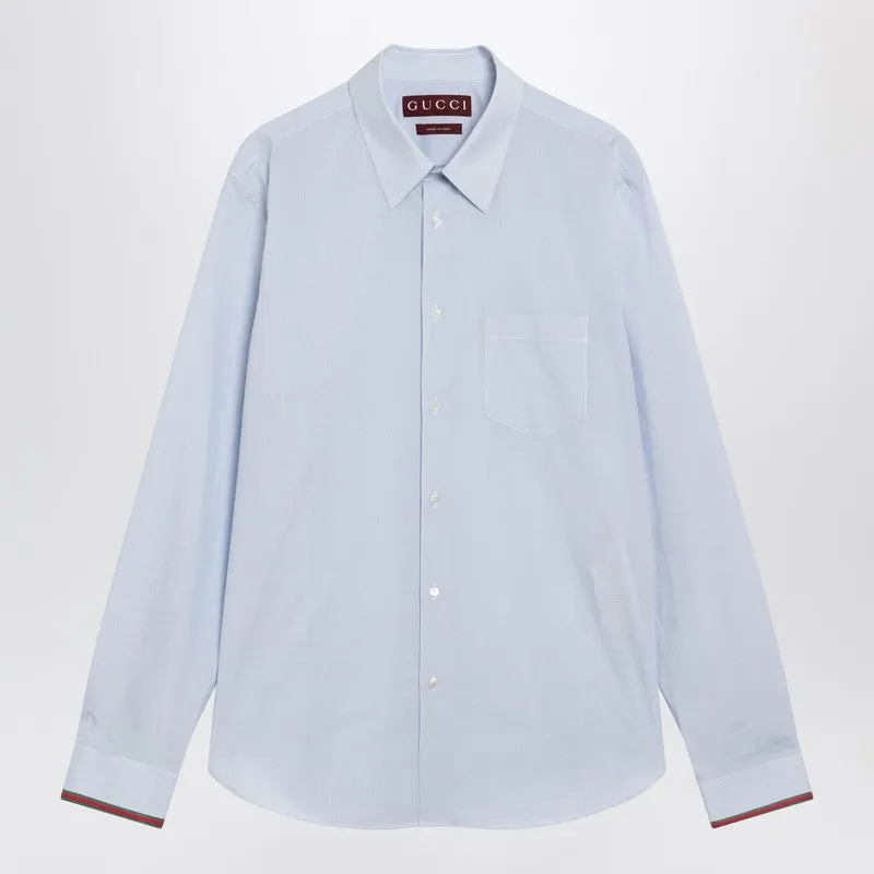 Light Blue Striped Shirt With Web Detail sold by Wanan Luxury