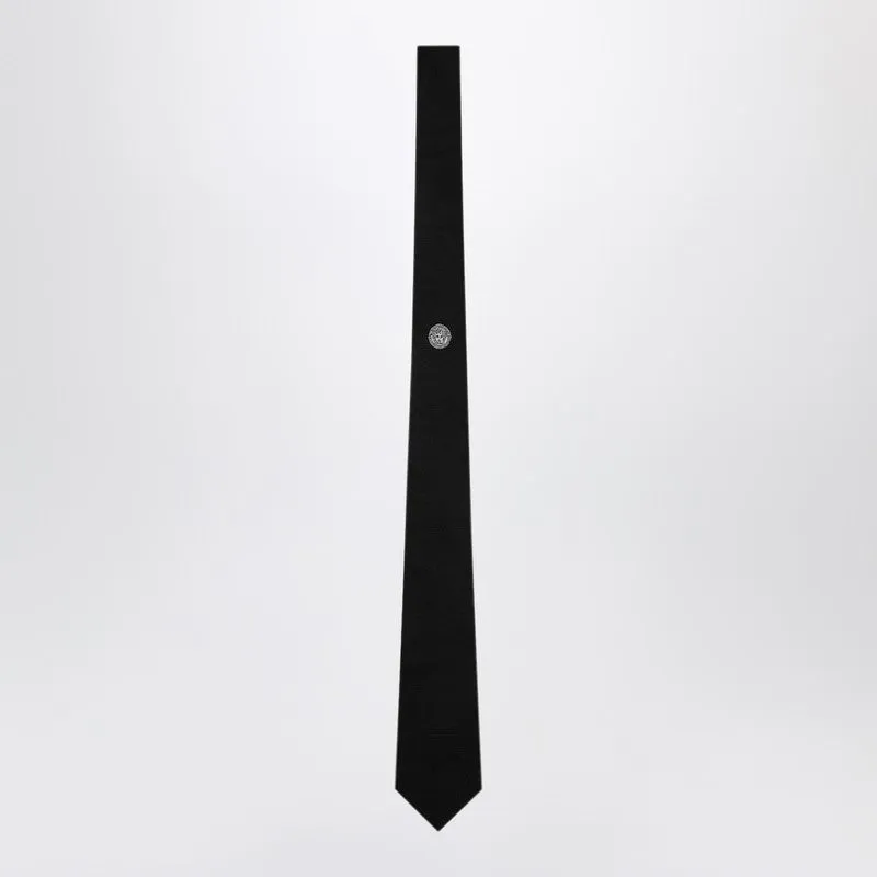 Black Silk Jacquard Tie sold by Wanan Luxury