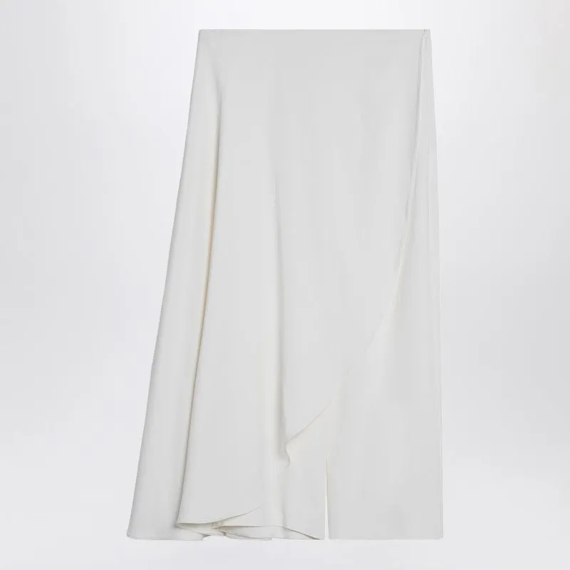 White Asymmetrical Trouser Skirt sold by Wanan Luxury