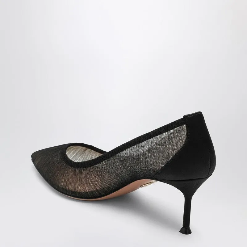 Voile Black Pumps In Satin And Mesh sold by Wanan Luxury product image thumbnail 2