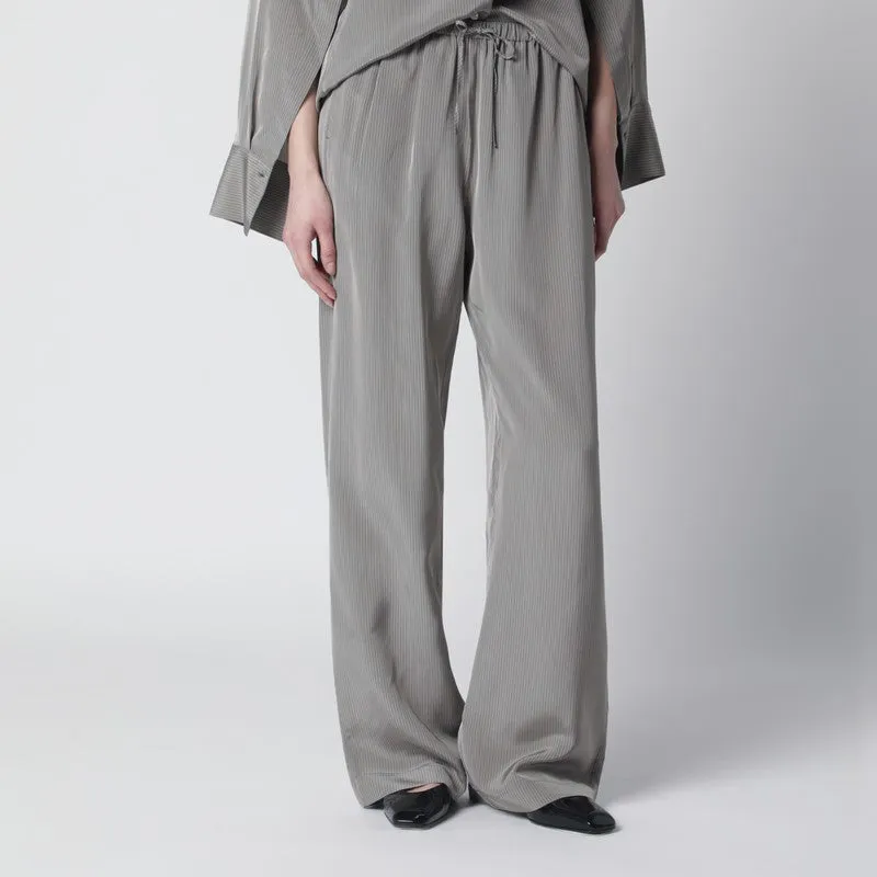 Light Grey Wide Striped Trousers sold by Wanan Luxury