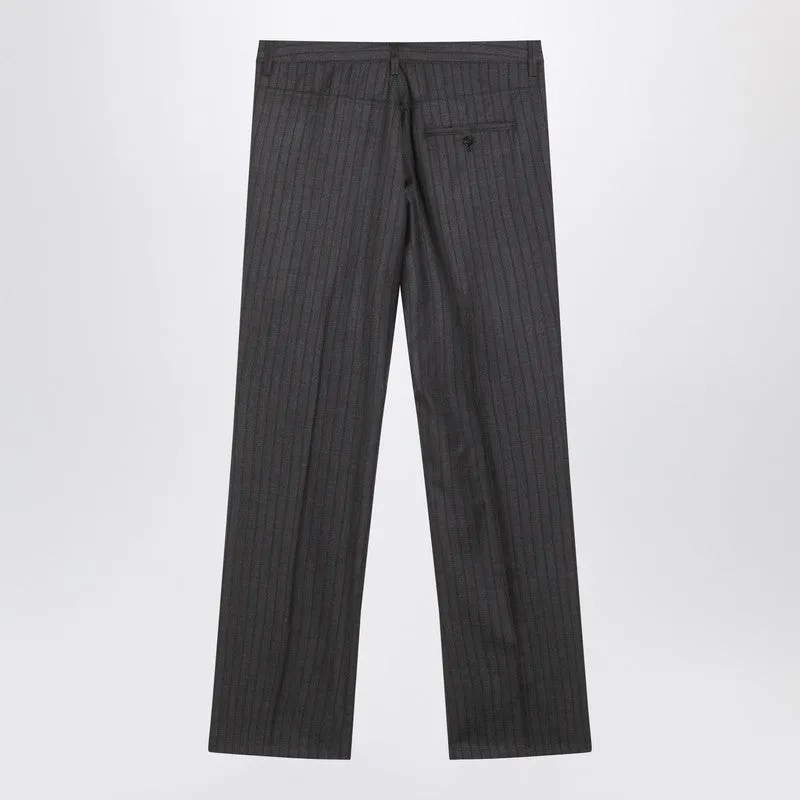 Grey Pinstripe Wool Pants sold by Wanan Luxury product image thumbnail 2