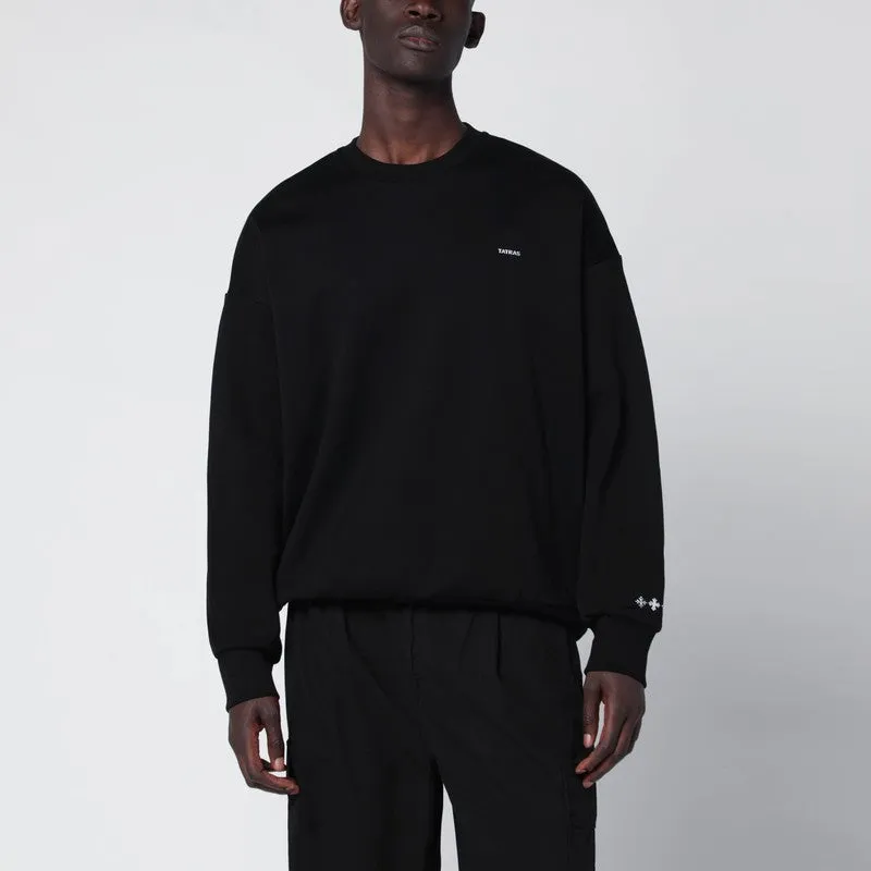 Black Cotton Sweatshirt With Embroidered Logo sold by Wanan Luxury