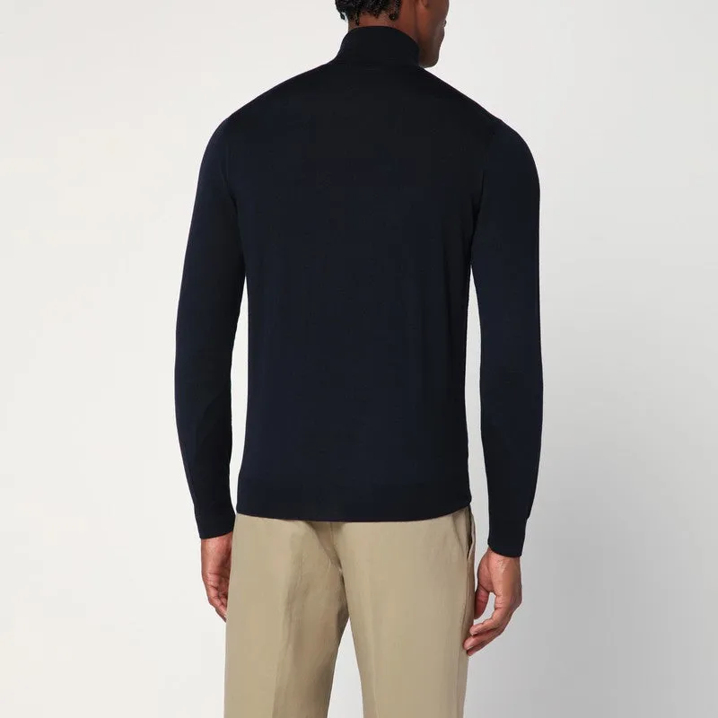 Navy Blue Wool Turtleneck Sweater sold by Wanan Luxury product image thumbnail 2