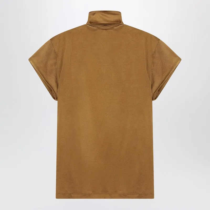 Cinnamon-Brown T-Shirt With Scarf Detail sold by Wanan Luxury product image thumbnail 2