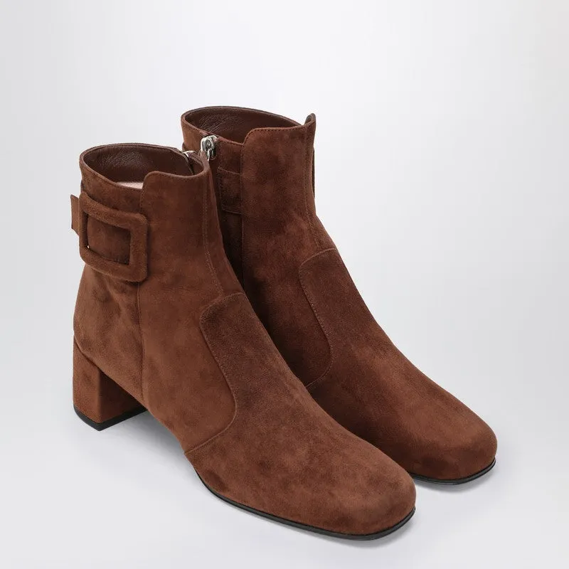 Très Vivier Ankle Boots In Brown Suede sold by Wanan Luxury