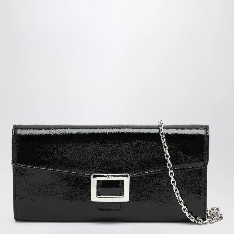 Belle Vivier Black Patent Leather Wallet With Chain sold by Wanan Luxury