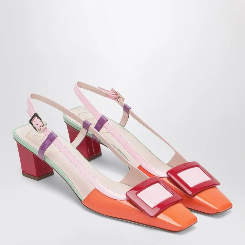 Belle Vivier Multicolour Patent Leather Slingback sold by Wanan Luxury