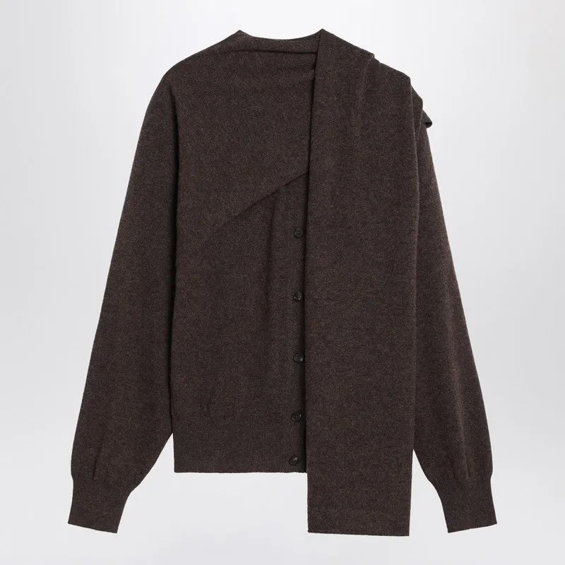 Clay Mélange Cashmere Cardigan sold by Wanan Luxury