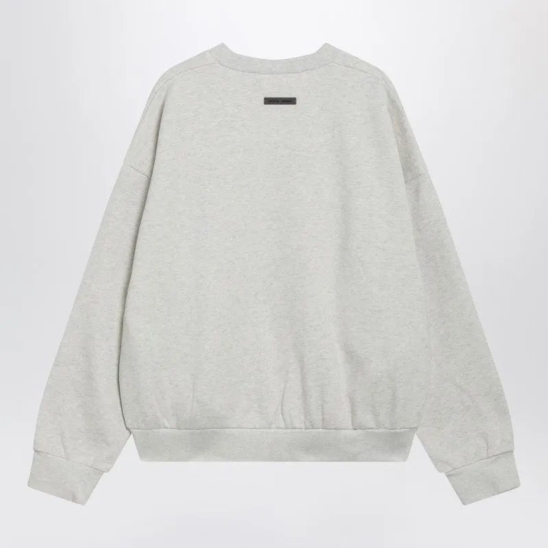 Light Grey Mélange Crewneck Sweatshirt With Logo sold by Wanan Luxury product image thumbnail 2
