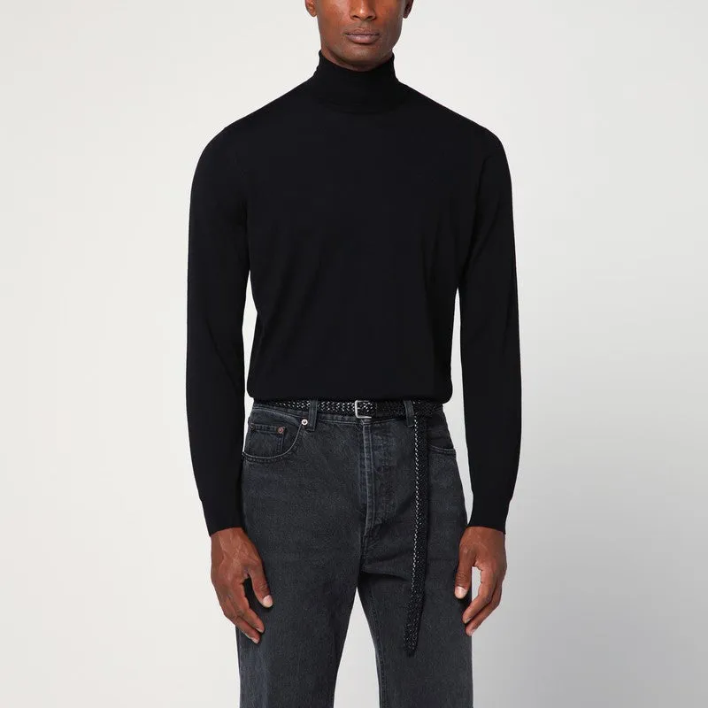Black Wool Turtleneck Sweater sold by Wanan Luxury