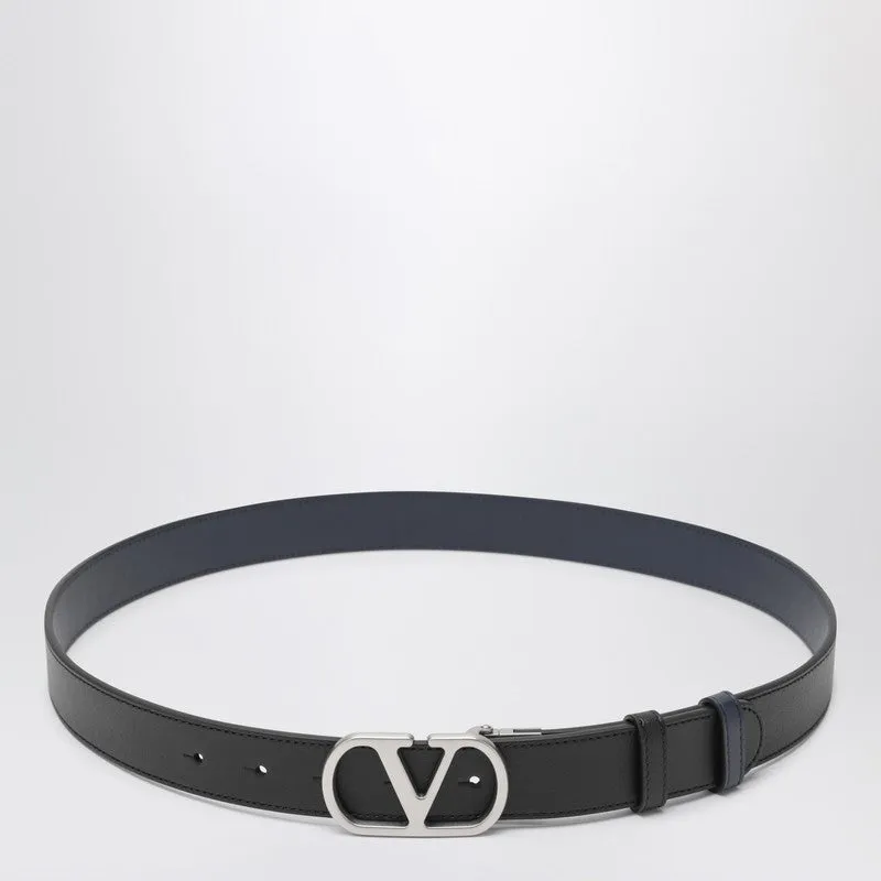 Reversible Vlogo Signature Belt Black/Marine sold by Wanan Luxury