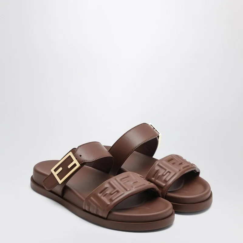 Slide Fendi Feel In Brown Nappa sold by Wanan Luxury