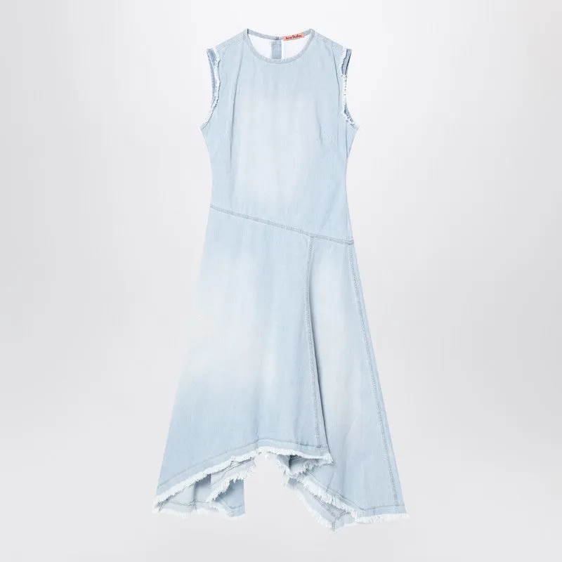 Light Blue Denim Asymmetric Dress sold by Wanan Luxury