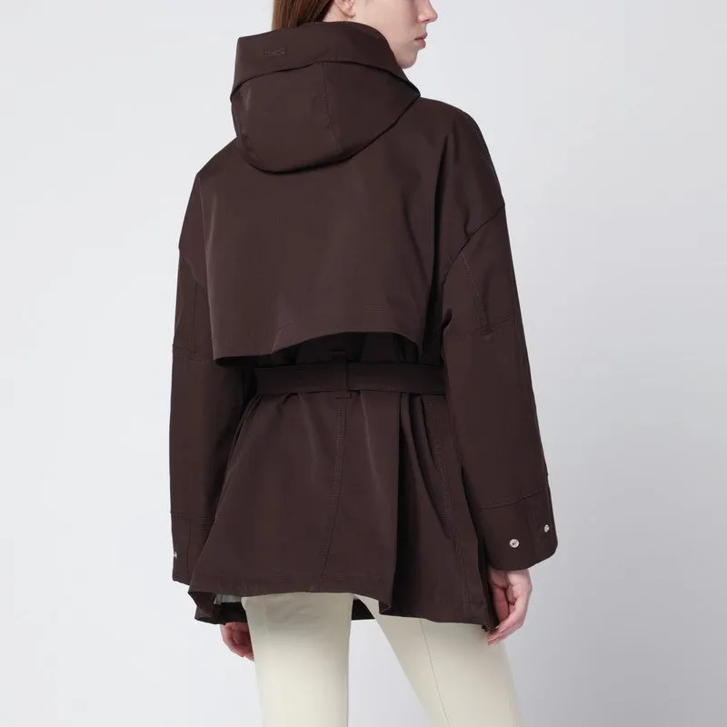 Short Laminar Coffee-Colored Parka sold by Wanan Luxury product image thumbnail 2