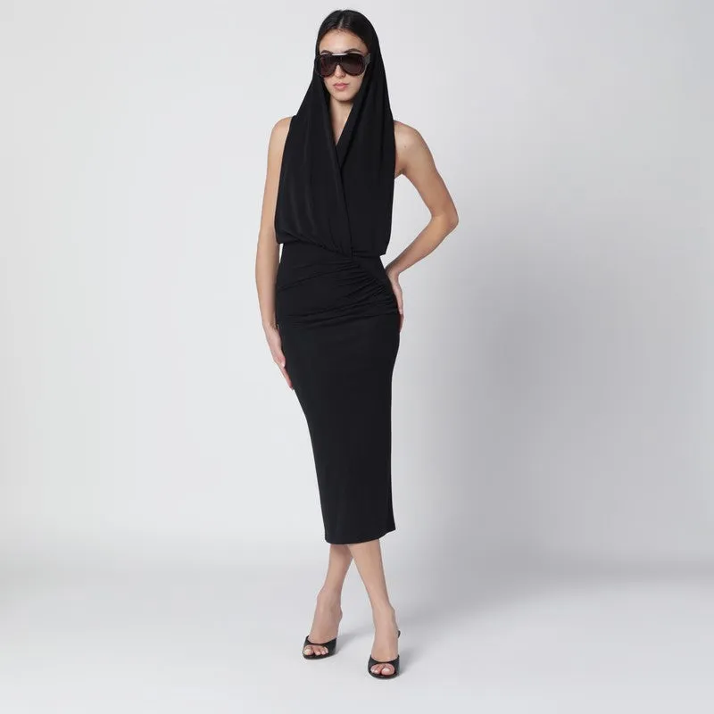 Black Annie Hooded Midi Dress sold by Wanan Luxury