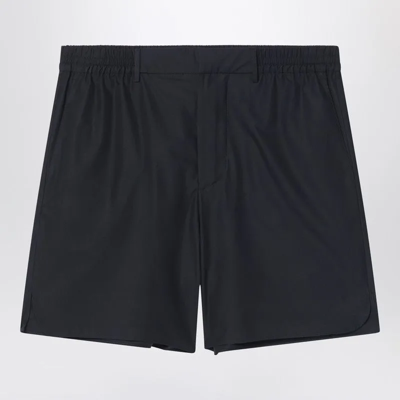 Black Cotton Bermuda Shorts sold by Wanan Luxury